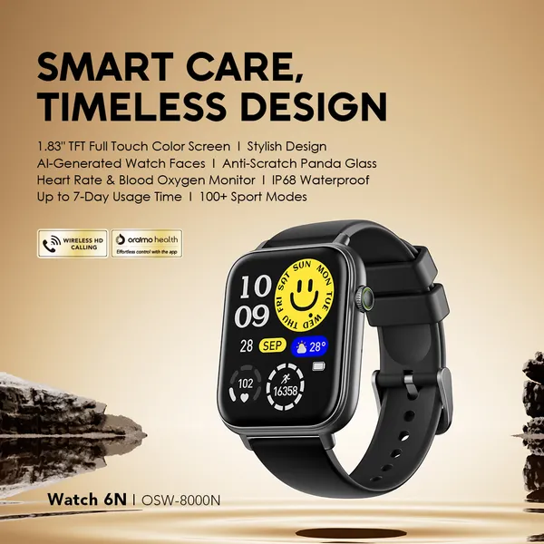 oraimo Watch 6N Full Touch Color Screen Smart Watch-ساعه اورايمو