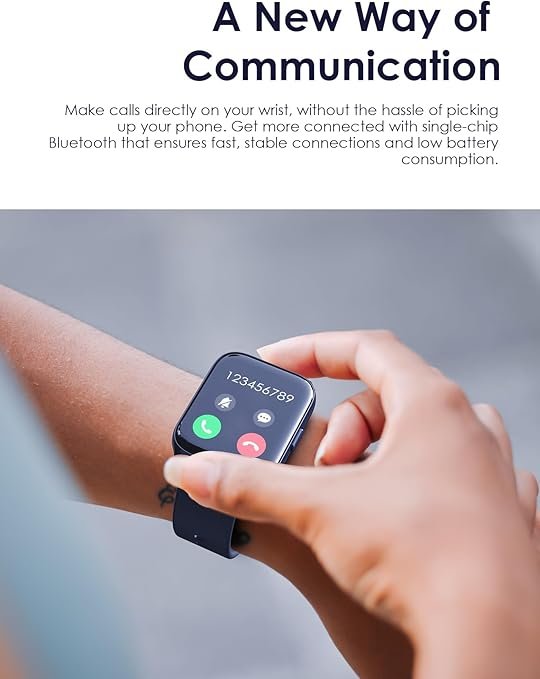 ساعة ذكية ووتش 4 بلس من اورايمو بخاصية الاتصال بالبلوتوث وشاشة HD مقاس 2 بوصة مع أكثر من 100 وضع رياضي، مقاومة للماء بتصنيف IP68